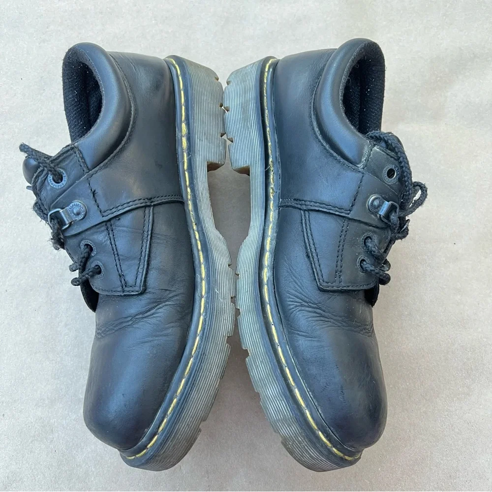 Vintage Dr. Martens Industrial Work Shoes Black Leather Low Top 2008 Size 11